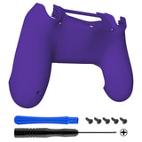 eXtremeRate Soft Touch Purple Back Housing Case Cover Bottom Shell, Game Improvement Replacement Parts for PS4 Slim Pro Controller JDM-040, JDM-050 and JDM-055 - SP4BP07