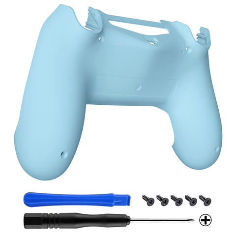 eXtremeRate Heaven Blue Bottom Shell, Soft Touch Back Housing Case Cover, Game Improvement Replacement Parts for PS4 Slim Pro Controller JDM-040, JDM-050 and JDM-055 - SP4BP13