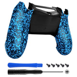 eXtremeRate Textured Blue Bottom Shell Game Improvement Repair for PS4 Slim Pro Controller JDM-040  JDM-050 JDM-055 - SP4BR03