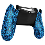 eXtremeRate Textured Blue Bottom Shell Game Improvement Repair for PS4 Slim Pro Controller JDM-040  JDM-050 JDM-055 - SP4BR03
