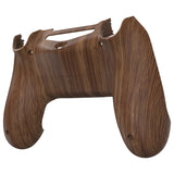 eXtremeRate Wood Grain Soft Touch Back Housing Cover Bottom Shell Repair Part for PS4 Slim Pro Controller JDM-040 JDM-050 JDM-055 - SP4BS01