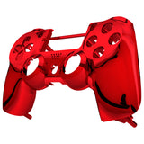 eXtremeRate Chrome Red Edition Front Housing Shell Faceplate for PS4 Slim PS4 Pro Controller (CUH-ZCT2 JDM-040 JDM-050 JDM-055) - SP4FD04