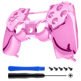 eXtremeRate Chrome Pink Edition Front Housing Shell Faceplate for PS4 Slim PS4 Pro Controller (CUH-ZCT2 JDM-040 JDM-050 JDM-055) - SP4FD06
