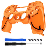 eXtremeRate Chrome Orange Faceplate Cover Front Housing Shell Replacement Kit for PS4 Slim PS4 Pro Controller (CUH-ZCT2 JDM-040 JDM-050 JDM-055) - SP4FD07