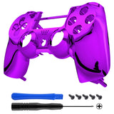 eXtremeRate Chrome Purple Faceplate Cover Front Housing Shell Replacement Kit for PS4 Slim PS4 Pro Controller (CUH-ZCT2 JDM-040 JDM-050 JDM-055) - SP4FD09
