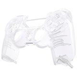 eXtremeRate Transparent Crystal Clear Front Housing Shell Faceplate Cover for PS4 Slim PS4 Pro Controller (CUH-ZCT2 JDM-040 JDM-050 JDM-055) - SP4FM01G