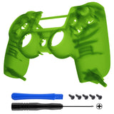 eXtremeRate Foggy Clear Green Faceplate Cover, Soft Touch Front Housing Shell Case, Comfortable Replacement Kit for PS4 Slim PS4 Pro JDM-040 JDM-050 JDM-055 Controller - SP4FM04X