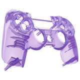 eXtremeRate Transparent Crystal Clear Purple Front Housing Shell Faceplate Cover for PS4 Slim PS4 Pro Controller (CUH-ZCT2 JDM-040 JDM-050 JDM-055) - SP4FM06G