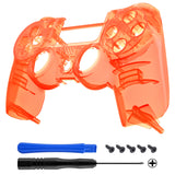 eXtremeRate Transparent Crystal Clear Orange Front Housing Shell Faceplate Cover for PS4 Slim PS4 Pro Controller (CUH-ZCT2 JDM-040 JDM-050 JDM-055) - SP4FM08G