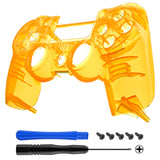 eXtremeRate Transparent Crystal Clear Yellow Front Housing Shell Faceplate Cover for PS4 Slim PS4 Pro Controller (CUH-ZCT2 JDM-040 JDM-050 JDM-055) - SP4FM09G