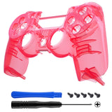 eXtremeRate Transparent Crystal Clear Pink Front Housing Shell Faceplate Cover for PS4 Slim PS4 Pro Controller (CUH-ZCT2 JDM-040 JDM-050 JDM-055) - SP4FM10G