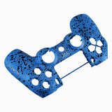 eXtremeRate Textured Blue 3D Splashing Non-slip Front Housing Shell Faceplate for PS4 Slim PS4 Pro Controller (CUH-ZCT2 JDM-040 JDM-050 JDM-055) - SP4FP16