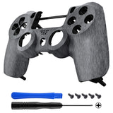 eXtremeRate Brushed Silver Front Housing Shell Faceplate for PS4 Slim Pro Controller (CUH-ZCT2 JDM-040 JDM-050 JDM-055) - SP4FS02