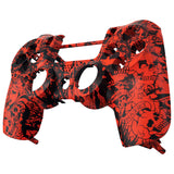 eXtremeRate Soft Touch Grip Red Demons and Monsters Front Housing Shell Faceplate for PS4 Slim Pro Controller (CUH-ZCT2 JDM-040 JDM-050 JDM-055) - SP4FS12