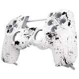 eXtremeRate White Splashing Spray Soft Touch Grip Front Housing Shell Faceplate for PS4 Slim Pro Controller (CUH-ZCT2 JDM-040 JDM-050 JDM-055) - SP4FS15