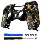 eXtremeRate Scary Party Bomb Front Housing Shell Faceplate for PS4 Slim PS4 Pro Controller (CUH-ZCT2 JDM-040 JDM-050 JDM-055) - SP4FT03