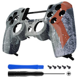 eXtremeRate Patterned Hydro Dipped Front Housing Shell Case for PS4 Slim Pro Game Controller (CUH-ZCT2 JDM-040 JDM-050 JDM-055) - SP4FT25