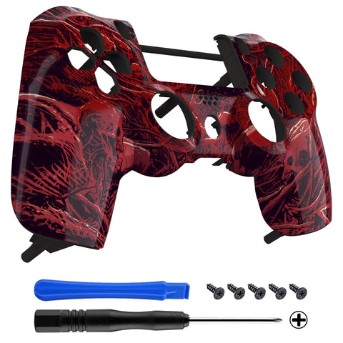 eXtremeRate Blood Purgatory Patterned Front Housing Shell Case, Faceplate Cover Replacement Kit for PS4 Slim PS4 Pro CUH-ZCT2 JDM-040 JDM-050 JDM-055 Controller - SP4FT46