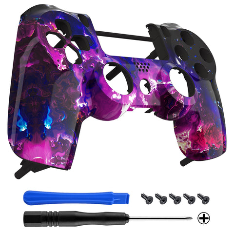 eXtremeRate Surreal Lava Patterned Front Housing Shell Case, Faceplate Cover Replacement Kit for PS4 Slim PS4 Pro CUH-ZCT2 JDM-040 JDM-050 JDM-055 Controller - SP4FT49