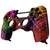 eXtremeRate Neon Space Patterned Front Housing Shell Case, Glossy Faceplate Cover Replacement Kit for PS4 Slim PS4 Pro CUH-ZCT2 JDM-040 JDM-050 JDM-055 Controller - SP4FT60