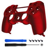 eXtremeRate Soft Touch Grip Red Front Housing Shell Faceplate for PS4 Slim PS4 Pro Controller (CUH-ZCT2 JDM-040 JDM-050 JDM-055) - SP4FX01