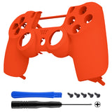 eXtremeRate Soft Touch Grip Orange Front Housing Shell Faceplate for PS4 Slim Pro Controller(CUH-ZCT2 JDM-040 JDM-050 JDM-055) - SP4FX02