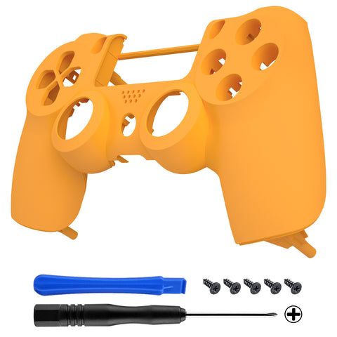 eXtremeRate Caution Yellow Soft Touch Faceplate Cover Front Housing Shell Case Replacement Part for PS4 Slim PS4 Pro Controller (CUH-ZCT2 JDM-040 JDM-050 JDM-055) - SP4FX15