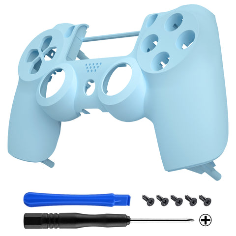 eXtremeRate Heaven Blue Soft Touch Faceplate Cover Front Housing Shell Case Replacement Part for PS4 Slim PS4 Pro Controller (CUH-ZCT2 JDM-040 JDM-050 JDM-055) - SP4FX17
