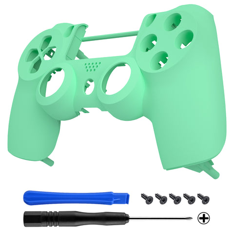 eXtremeRate Mint Green Soft Touch Faceplate Cover Front Housing Shell Case Replacement Part for PS4 Slim PS4 Pro Controller (CUH-ZCT2 JDM-040 JDM-050 JDM-055) - SP4FX18