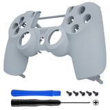 eXtremeRate New Hope Gray Faceplate Cover, Soft Touch Front Housing Shell Case, Comfortable Replacement Kit for PS4 Slim PS4 Pro JDM-040 JDM-050 JDM-055 Controller - Controller NOT Included - SP4FX22