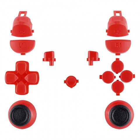 eXtremeRate Solid Red Thumbsticks Buttons for PS4 Pro Slim Controller CUH-ZCT2 JDM-040 JDM-050 JDM-055 - SP4J0101
