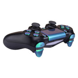 eXtremeRate D-pad R1 L1 R2 L2 Trigger Touchpad Action Home Share Options Buttons, Chameleon Green Purple Full Set Buttons Repair Kits with Tools for PS4 Slim PS4 Pro CUH-ZCT2 Controller - SP4J0402