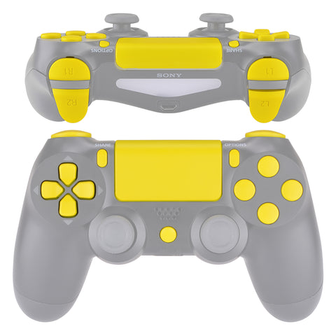 eXtremeRate Replacement D-pad R1 L1 R2 L2 Triggers Touchpad Action Home Share Options Buttons, Yellow Full Set Buttons Repair Kits with Tool for PS4 Slim PS4 Pro CUH-ZCT2 Controller - SP4J0408