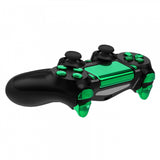 eXtremeRate Chrome Green Replacement D-pad R1 L1 R2 L2 Triggers Touchpad Action Home Share Options Buttons, Full Set Buttons Repair Kits with Tool for PS4 Slim PS4 Pro CUH-ZCT2 Controller - SP4J0418