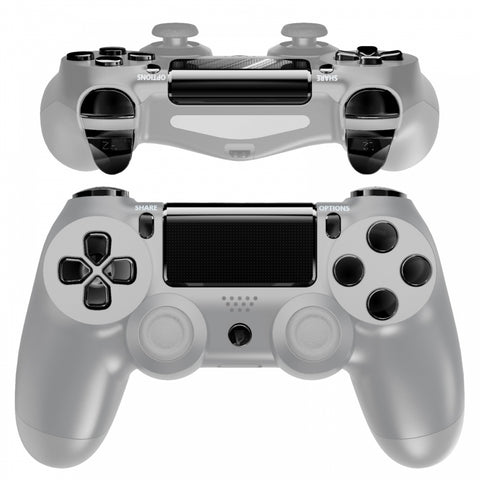 eXtremeRate Chrome Black Replacement D-pad R1 L1 R2 L2 Triggers Touchpad Action Home Share Options Buttons, Full Set Buttons Repair Kits with Tool for PS4 Slim PS4 Pro CUH-ZCT2 Controller - SP4J0420