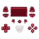 eXtremeRate Scarlet Red Classical Symbols Replacement Full Set Buttons for PS4 Slim PS4 Pro CUH-ZCT2 Controller - Compatible with PS4 DTFS LED Kit - Controller NOT Included - SP4J0502