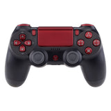 eXtremeRate Scarlet Red Classical Symbols Replacement Full Set Buttons for PS4 Slim PS4 Pro CUH-ZCT2 Controller - Compatible with PS4 DTFS LED Kit - Controller NOT Included - SP4J0502