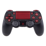 eXtremeRate Scarlet Red Classical Symbols Replacement Full Set Buttons for PS4 Slim PS4 Pro CUH-ZCT2 Controller - Compatible with PS4 DTFS LED Kit - Controller NOT Included - SP4J0502