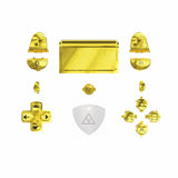 eXtremeRate Chrome Gold Classical Symbols Replacement Full Set Buttons for PS4 Slim PS4 Pro CUH-ZCT2 Controller - Compatible with PS4 DTFS LED Kit - Controller NOT Included - SP4J0503