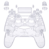eXtremeRate Clear Replacement Full Set Houaing Shell Facaplate Buttons for PS4 Slim PS4 Pro Controller (CUH-ZCT2 JDM-040 JDM-050 JDM-055) - SP4QM02