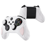 PlayVital Scorpion Edition Anti-Slip Silicone Case Cover for Xbox Series X/S Controller, Soft Rubber Case for Xbox Core Controller with Thumb Grip Caps - White & Pink - SPX3005