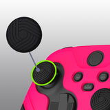 PlayVital Scorpion Edition Two-Tone Anti-Slip Silicone Case Cover for Xbox Series X/S Controller, Soft Rubber Case for Xbox Core Controller with Thumb Grip Caps - Bright Pink & Black - SPX3007