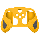 PlayVital Scorpion Edition Two-Tone Anti-Slip Silicone Case Cover for Xbox Series X/S Controller, Soft Rubber Case for Xbox Core Controller with Thumb Grip Caps - Caution Yellow & Graphite Gray - SPX3011