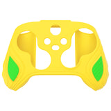 PlayVital Scorpion Edition Two-Tone Anti-Slip Silicone Case Cover for Xbox Series X/S Controller, Soft Rubber Case for Xbox Core Controller with Thumb Grip Caps - Legend Yellow & Green - SPX3013