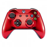 eXtremeRate Chrome Red Edition Front Housing Shell Faceplate for Microsoft Xbox One S & Xbox One X Controller - SXOFD03