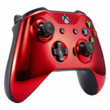 eXtremeRate Chrome Red Edition Front Housing Shell Faceplate for Microsoft Xbox One S & Xbox One X Controller - SXOFD03