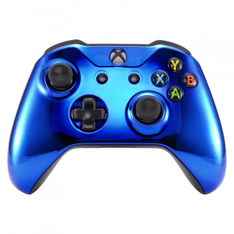 eXtremeRate Chrome blue Edition Front Housing Shell Faceplate for Microsoft Xbox One S & Xbox One X Controller - SXOFD04