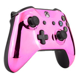 eXtremeRate Chrome Pink Edition Front Housing Shell Faceplate for Xbox One S & Xbox One X Controller (Model 1708) - SXOFD06