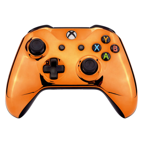 eXtremeRate Chrome Orange Edition Front Housing Shell Faceplate for Xbox One S & Xbox One X Controller (Model 1708) - SXOFD07
