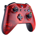 eXtremeRate Solid Clear Red Design Repair Part Housing Shell for Microsoft Xbox One X & One S Game Controller - SXOFM03